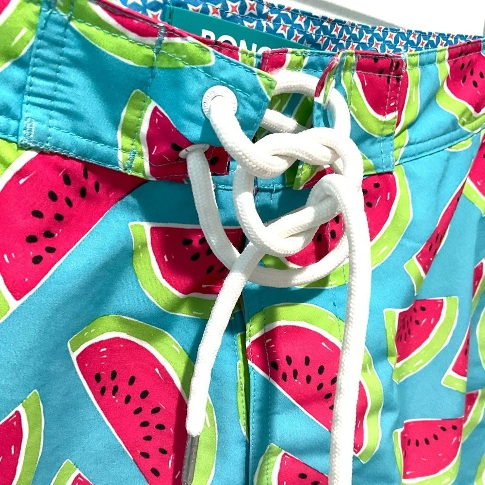 Bonobos Swim Trunks Watermelon Print Men’s 33/34 Blue Pink 7” Inseam